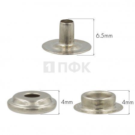 3 Части кнопки для одежды 15мм №61 латунь цв никель (уп 720шт) STRONG