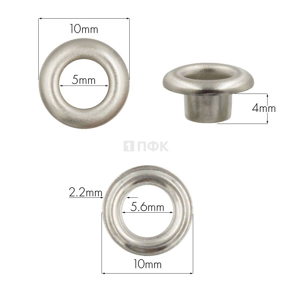 Люверсы №3 5мм нерж цв никель (уп 5000шт) 