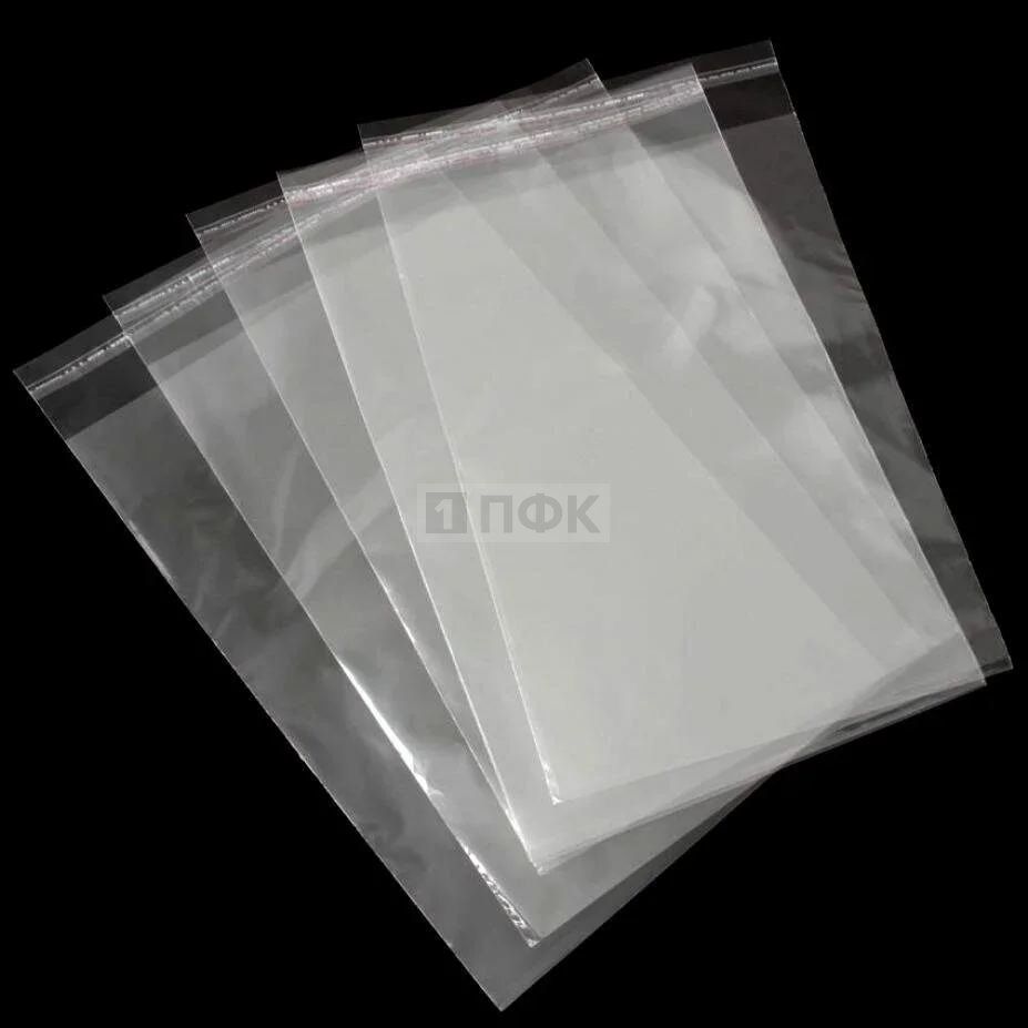 Пакет со скотч клапаном 25x30+5см OPP 25мкр (уп 500 шт)