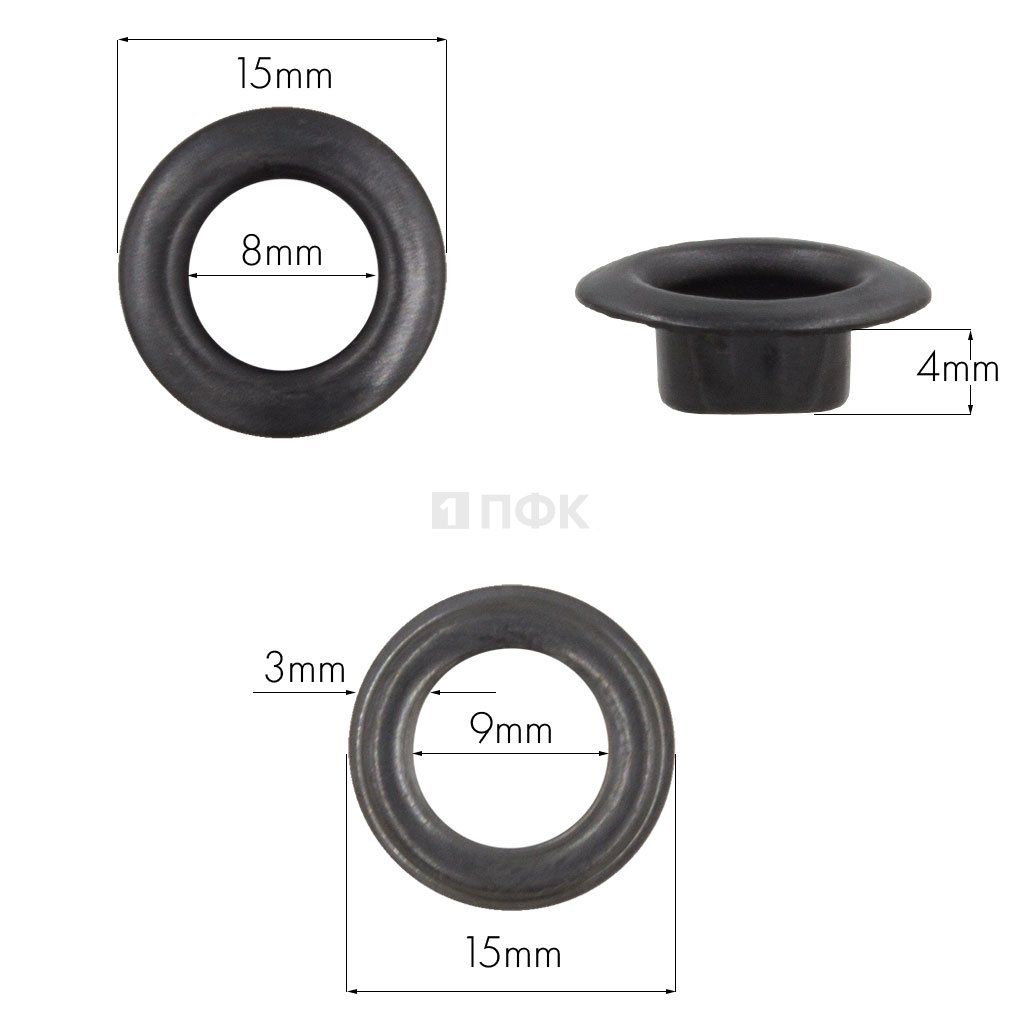 Люверсы №5 8мм сталь цв оксид (уп 1000шт)