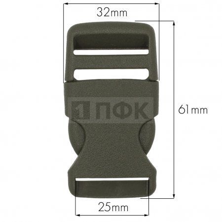 Фастекс A-25 (защелка-трезубец) ПФЛ 25мм цв хаки (уп 1000шт)