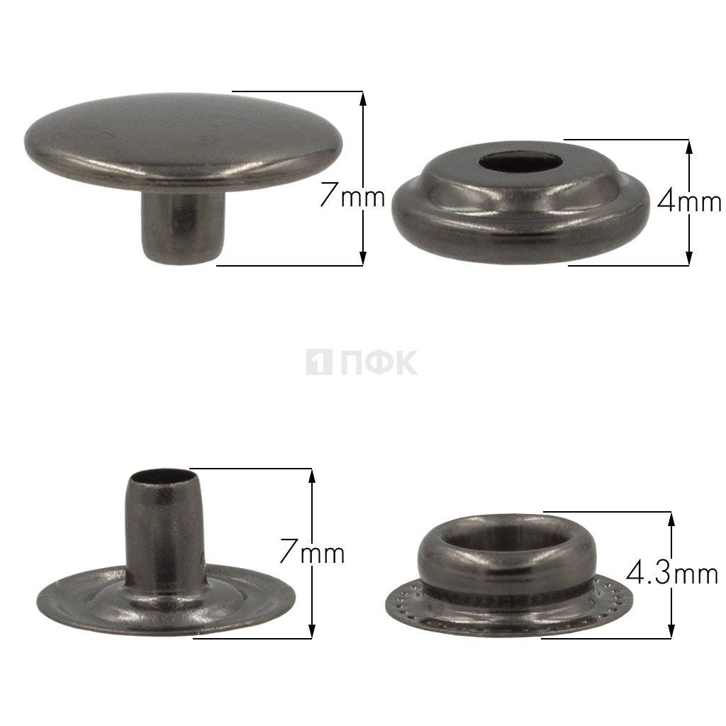 Кнопка для одежды 15мм №61 сталь цв никель тем (уп 720шт) ПФК
