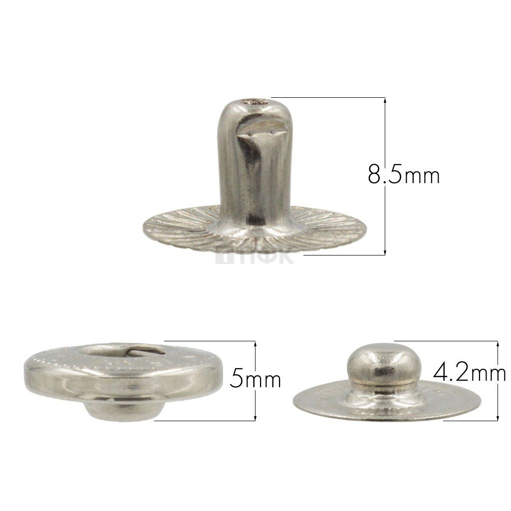 3 Части кнопки для одежды 15мм Альфа латунь цв никель (уп 720шт) NEW STAR