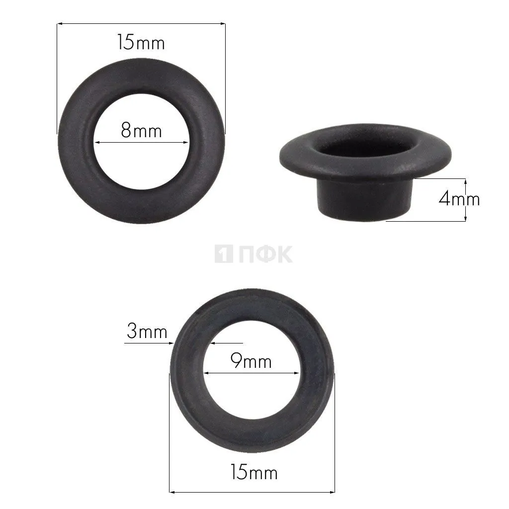 Люверсы №5 8мм латунь цв оксид (уп 1000шт)