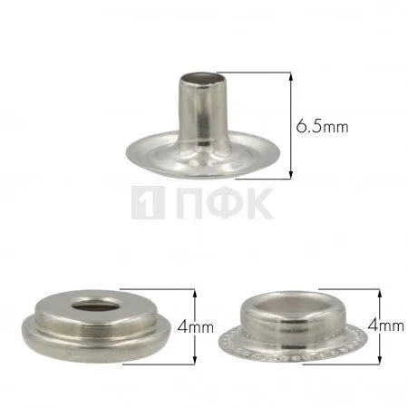 3 Части кнопки для одежды 15мм №61 нерж цв никель (уп 720шт) NEW STAR