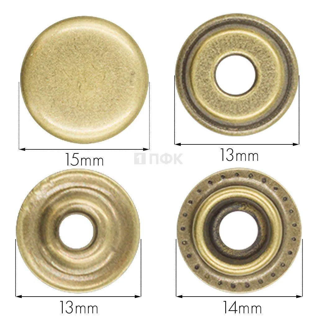Кнопка для одежды 15мм №61 нерж цв антик (уп 720шт) STORM