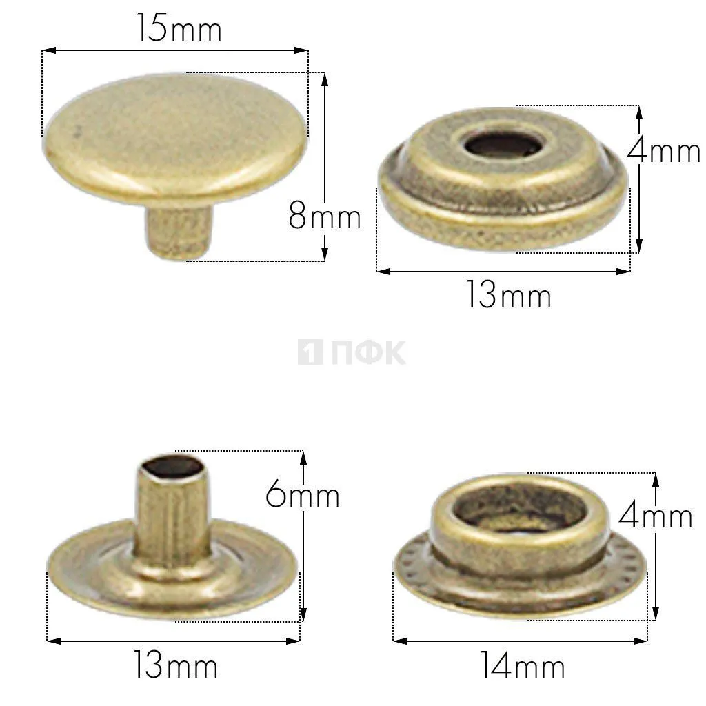 Кнопка для одежды 15мм №61 нерж цв антик (уп 720шт) STORM
